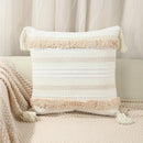 Axyaa Beige Cotton Tufted Woven Moroccan Cushion Cover 50x50cm