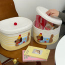 Axyaa Cotton Toy Storage Basket with Lid, Stylish Organizer for Toys and Home Decor