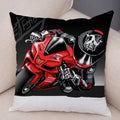 Axyaa Cartoon Motorcycle Polyester Cushion Cover for Home, Car, Sofa - Extreme Sports Theme
