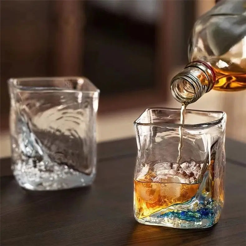 Axya Crystal Glass Whiskey Wine Cocktail Drinking Glasses Clear Color Glassware