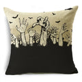 Axyaa Skull Pumpkin Printed Linen Throw Pillowcase for Living Room Party