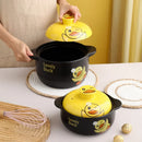 Axya Cartoon Yellow Duck Ceramic Casserole Soup Stew Pan Open Flame Cooker