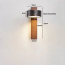 Modern Black Travertine Wooden LED Wall Lamp with Switch by Axyaa
