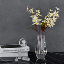 Axyaa Crystal Vase, 8.27" Modern Lead-Free European Crafted Flower Vase for Home