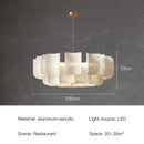 Axyaa White Acrylic Pendant Light for Dining Rooms and Living Rooms