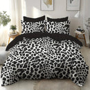 Axyaa Black Leopard Print 3D Soft Brushed Bedding Set for Bedrooms