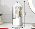 Axyaa Rotating Makeup Brush Holder with Lid & Cosmetic Organizer