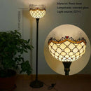 Axyaa Tiffany Floor Lamp Retro Stained Glass Country Living Room Bedroom Light