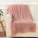 Axyaa Plaid Knit Throw Blanket Green – Soft Woven Sofa Bedspread Summer Decor