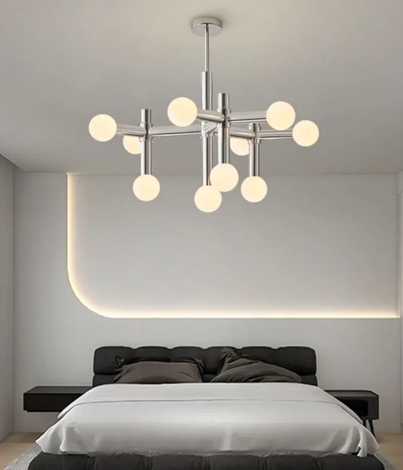 Axyaa Modern Glass Ball Chandelier Pendant Light for Home Indoor Decor