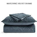 King Size Axyaa Luxury Pearl Velvet Quilt Set: Soft Paisley-Stitch Comforter with Shams