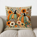 Axyaa Halloween Witch Hat & Pumpkin Decor Pillow Cover for Sofa, Bedroom, Car