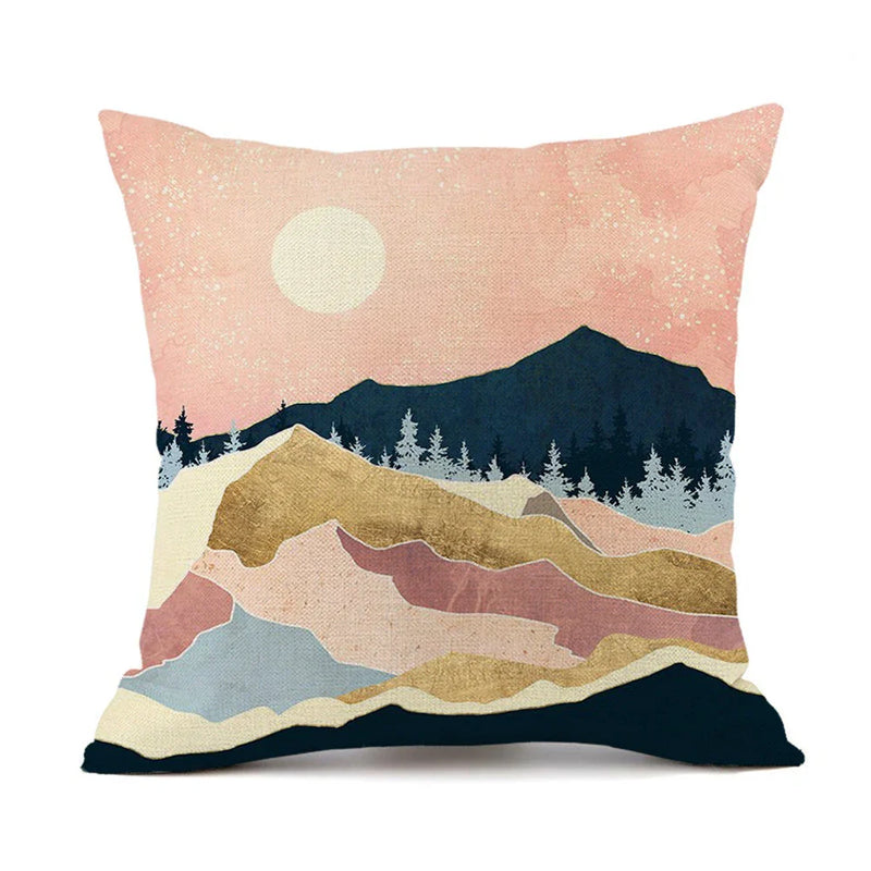 Axyaa Sunset Cactus Desert Cushion Cover - Home Decor Sofa Pillow Case