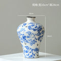 Axyaa Blue White Porcelain Gourd Vase Teapot Flower Arrangement Chinese Retro Bottle