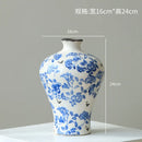 Axyaa Blue White Porcelain Gourd Vase Teapot Flower Arrangement Chinese Retro Bottle
