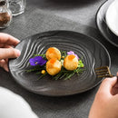 Axyaa Matte Water Ripple Ceramic Plate Steak Pasta Dessert Snack Molecular Cuisine Dish