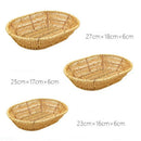 Axyaa Rattan Serving Baskets: Bread Fruit Vegetables Cake Dim Sum Tray Styles