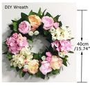 Axyaa Spring Summer Artificial Flower Wreath Home Decor for Front Door Wedding Party