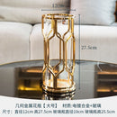 Axyaa Modern Golden Metal Rack Glass Vase for Stylish Flower Arrangement