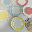 Axyaa Ceramic Dessert Plates: Colorful Underglaze Cake and Dining Plate Set