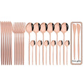 Axyaa 24-Piece Stainless Steel Cutlery Set - Complete Dinnerware Tableware Set