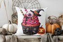 Pink Pumpkin with Bow Cushion Cover for Halloween Decor by Axyaa