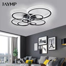 Axyaa Modern Black Circle LED Ceiling Lamp for Living Room, Bedroom, and Dining Room