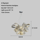 Axyaa Glass Flower Ring Pendant: Nordic Light Luxury Modern Dining Room Fixture
