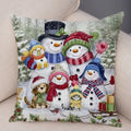 Axyaa Winter Snowman Print Pillowcase Set for Christmas Day Party Décor & Home Gift