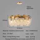 Axyaa Gold Crystal LED Chandelier | Luxury Living Room Lighting Fixture