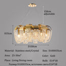 Axyaa Gold Crystal LED Chandeliers for Luxury Living Spaces