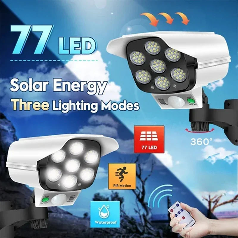 Axyaa Solar Motion Sensor Security Camera Light.IP65 Waterproof, 3 Modes.
