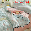 Axyaa Kapok Ruffle Leaf Edge Summer Quilt Set - Double-Layer Yarn, Wrinkle-Free