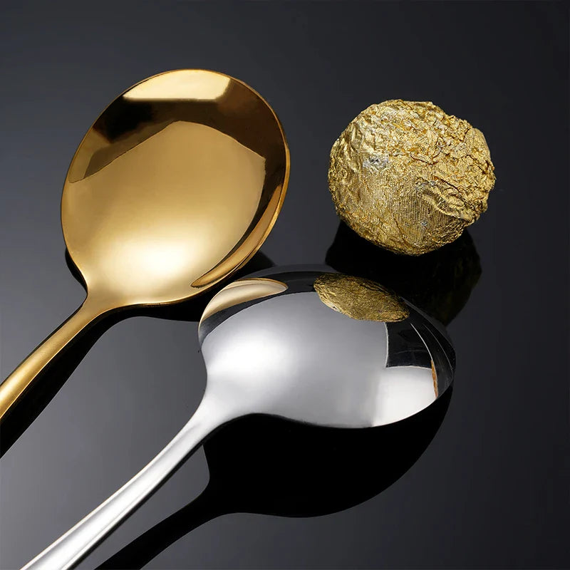 Axyaa Luxe Gold Stainless Steel Cutlery Set with Knife and Fork - Set of 48