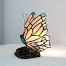 Mediterranean Butterfly Stained Glass Table Lamp by Axyaa for Vintage Living Room