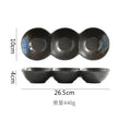 Axyaa Ceramic Three Grid Plate Set - Restaurant Snack Sushi Appetizer Seasoning Molecular Cuisine