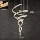 Axyaa Crystal Chandelier Stair Pendant Lamp Living Room Interior Lighting