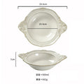 Axyaa Vintage Ceramic Double Ear Salad Bowl for Restaurant and Home