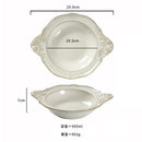 Axyaa Vintage Ceramic Double Ear Salad Bowl for Restaurant and Home