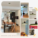 Axyaa Creamy LED Pendant Lights: Flying Saucer Chandeliers for Minimalist Home Dining Decor