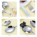 Axyaa Ceramic Pearl Cutlery Set - Knife, Fork, Spoon, Steak Spoon, Creative Design