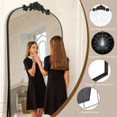 Axyaa 71"x28" Full Length Floor Mirror with Carved Standing Halling for Bedroom