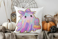 Colorful Ghost & Pumpkin Pillow Cover for Sofa, Bedroom, Car by Axyaa