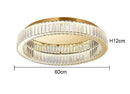 Axyaa Crystal Circle LED Chandelier: Modern Ceiling Light for Home Decor