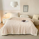 Axyaa Diamond Striped Plush Fleece Sofa Throw Blanket for Warmth & Comfort