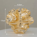 Axyaa Gold Electroplated Ceramic Vase for Home Decor, Handcrafted European Style Ornament