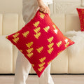 Axyaa Christmas Red Sofa Pillowcase Set