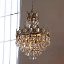 Axyaa Rustic Crown Crystal Chandelier for Bedroom Living Room Foyer Lighting