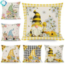 Axyaa Spring Gnome Sunflower Pillowcase for Home Bedroom Sofa