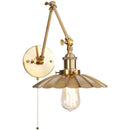 Axyaa Gold Industrial LED Wall Lamp with Pull Chain Switch - Vintage Style